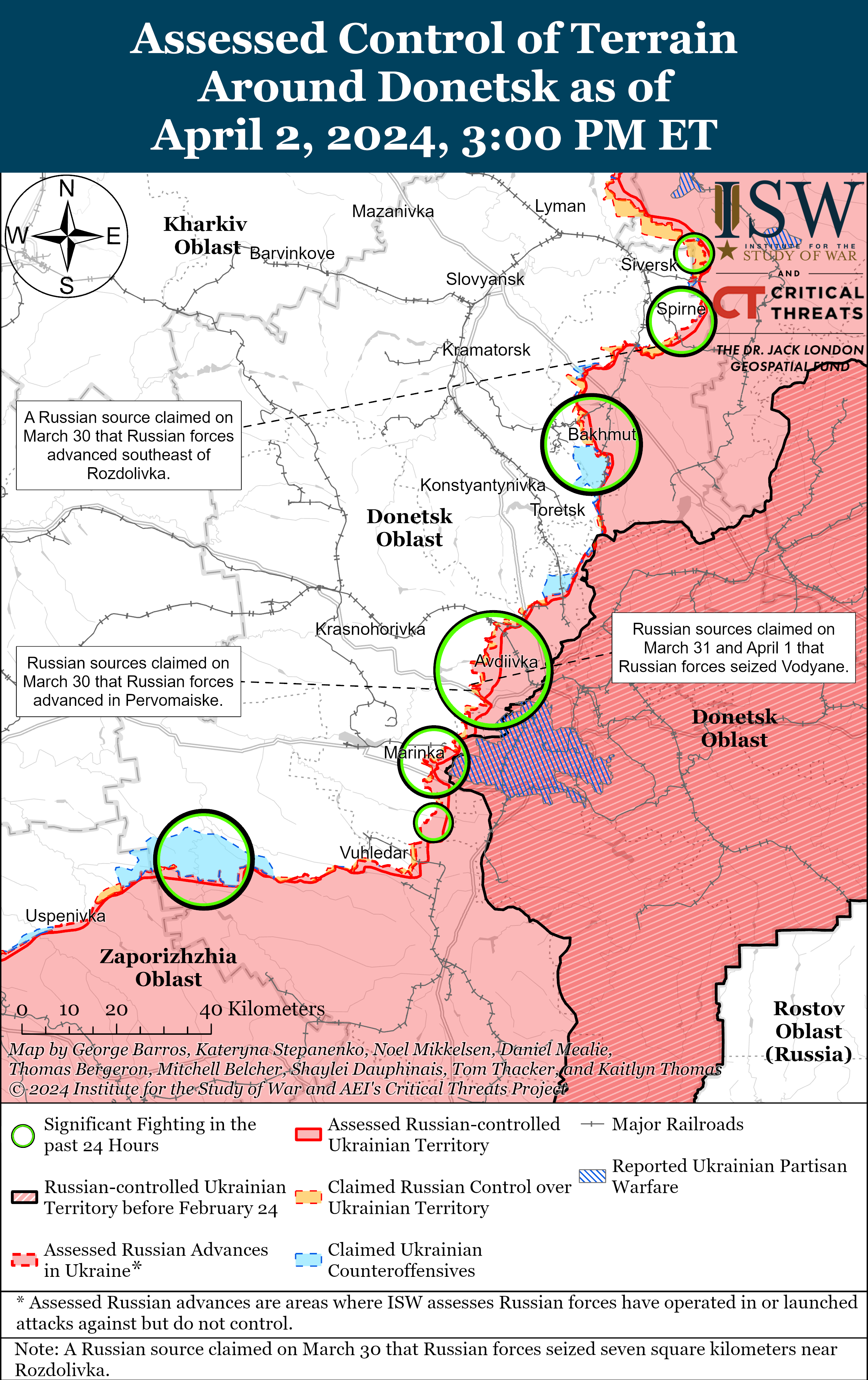 Росіяни атакують за кількома напрямками: карти ISW